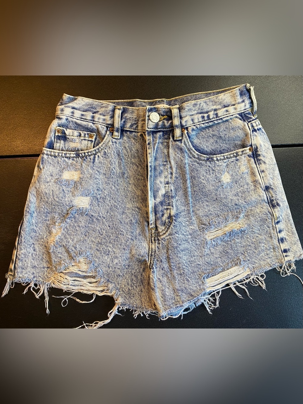 PacSun Distressed Light Blue Denim Shorts